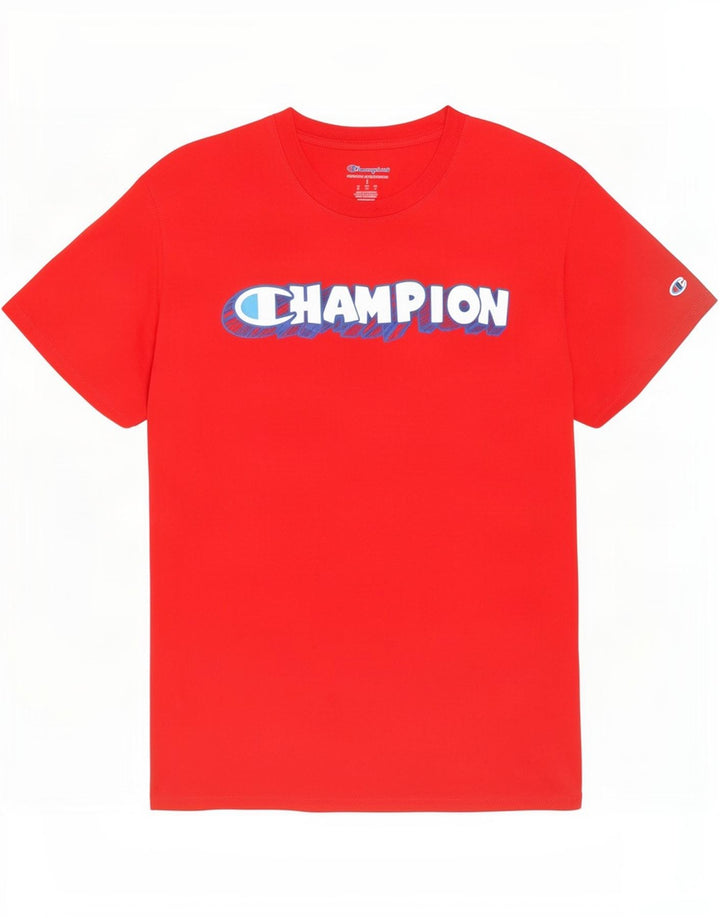 Champion Mens Graphic T-Shirt Top Small Red Cotton