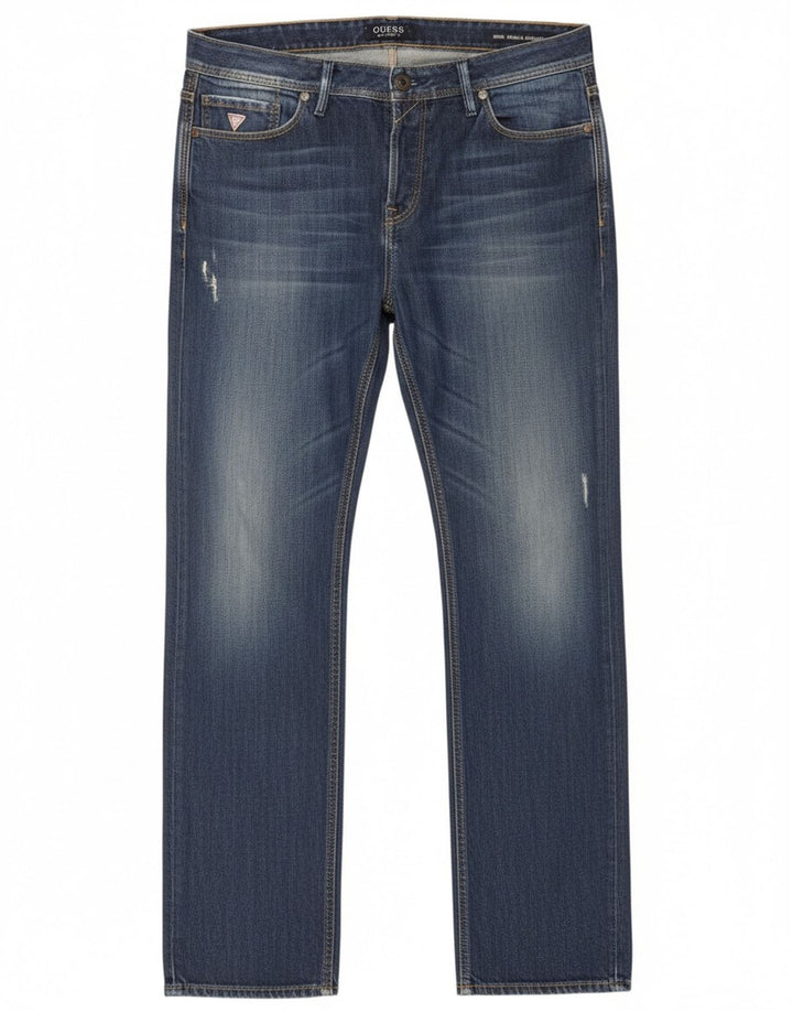 Guess Mens Rebel Regular Straight Jeans W34 L34 Blue