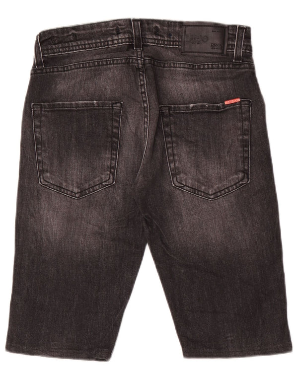 Liu Jo Mens Slim Fit Denim Shorts W29 Small Black Cotton