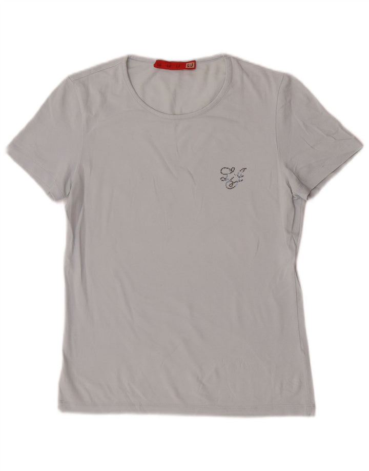 Liu Jo Womens T-Shirt Top UK 12 Medium Blue