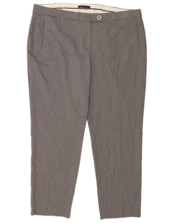 Marks & Spencer Womens Slim Suit Trousers UK 22 3XL W42 L29 Grey Pinstripe