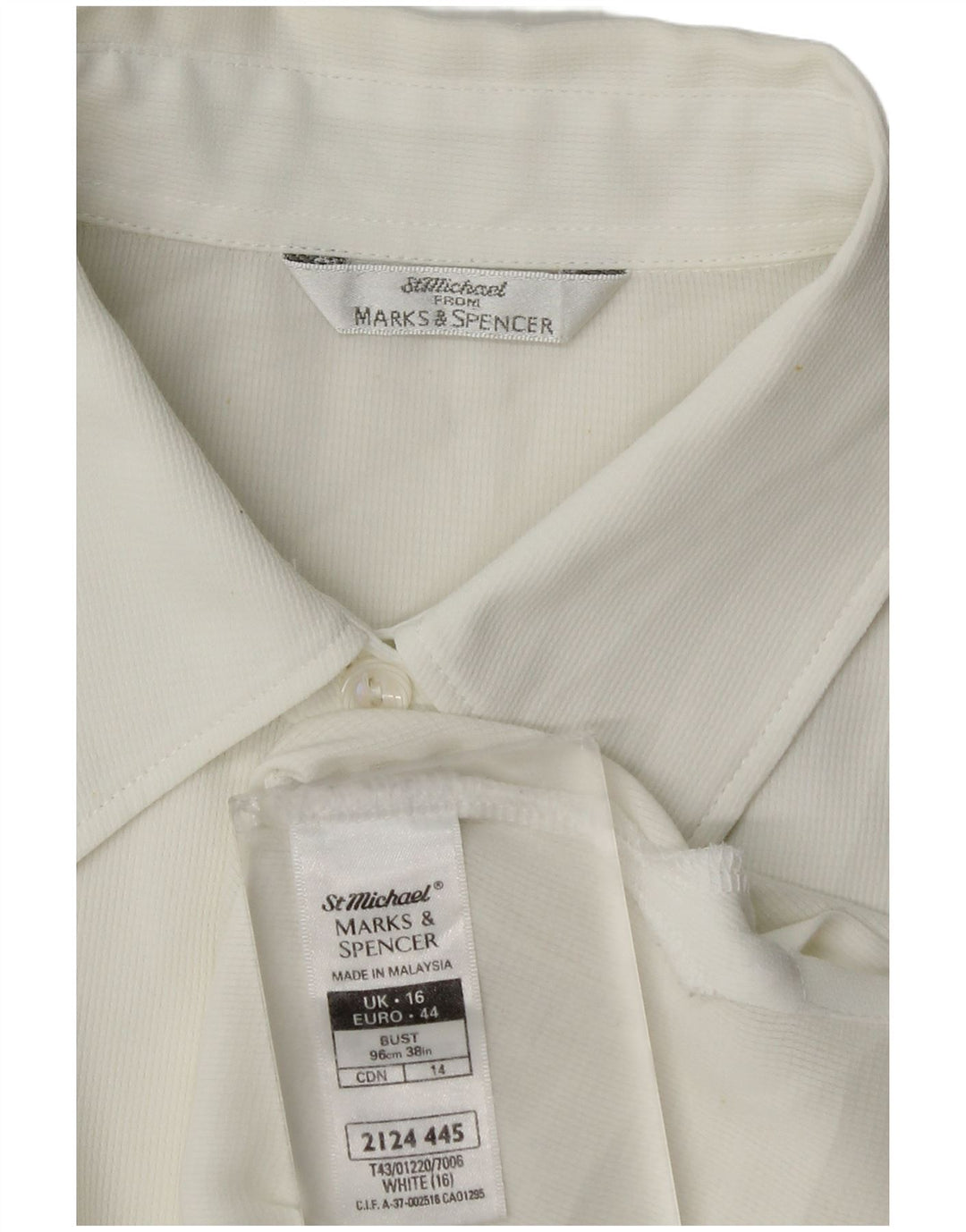 Marks & Spencer Womens Sleeveless Shirt Blouse UK 16 Large White Polyester