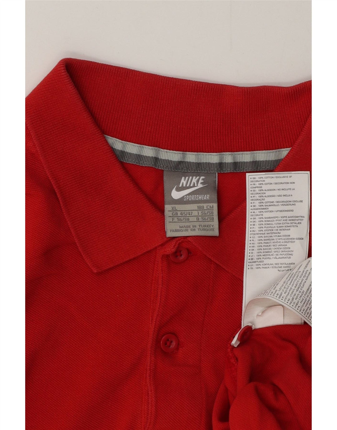 NIKE Mens Polo Shirt UK 45/47 XL Red Cotton