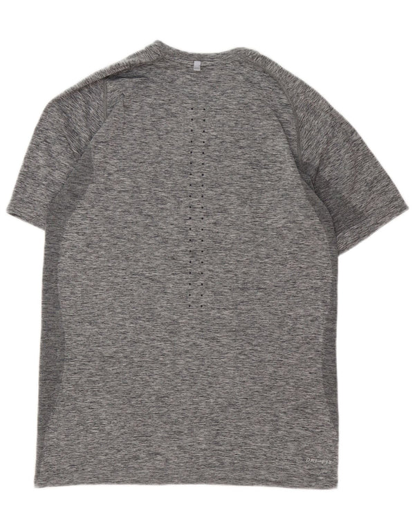 Nike Womens Dri Fit T-Shirt Top UK 14 Medium Grey Flecked