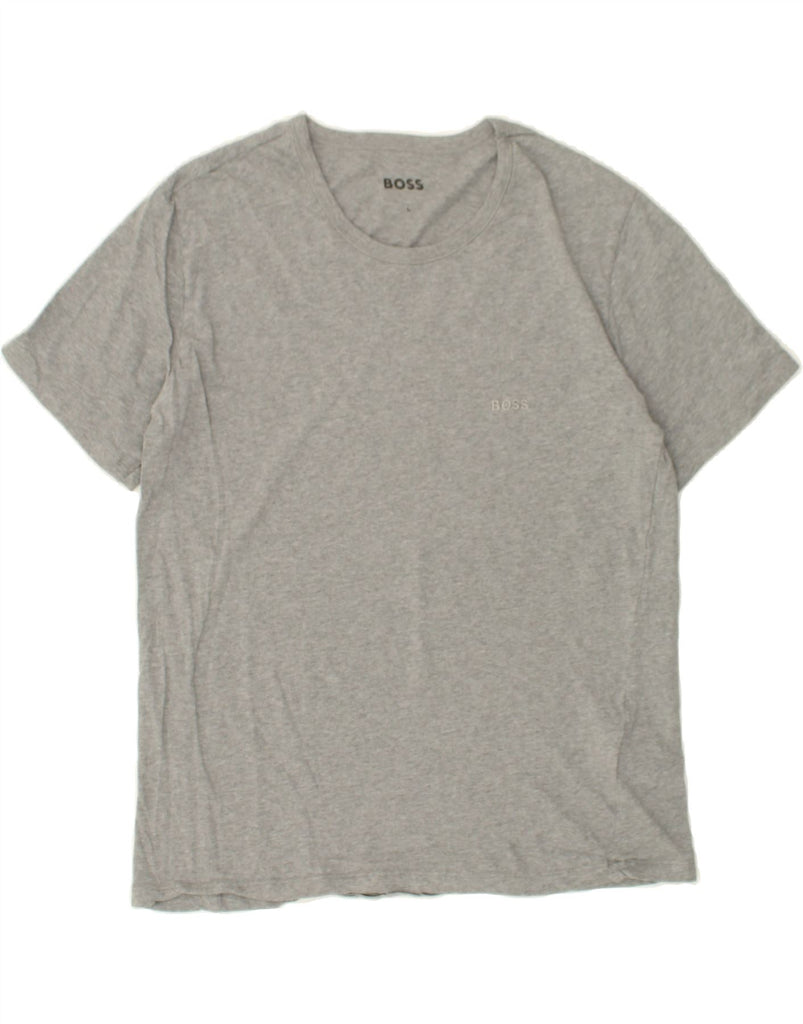 HUGO BOSS Womens T-Shirt Top UK 16 Large Grey Cotton | Vintage Hugo Boss | Thrift | Second-Hand Hugo Boss | Used Clothing | Messina Hembry 