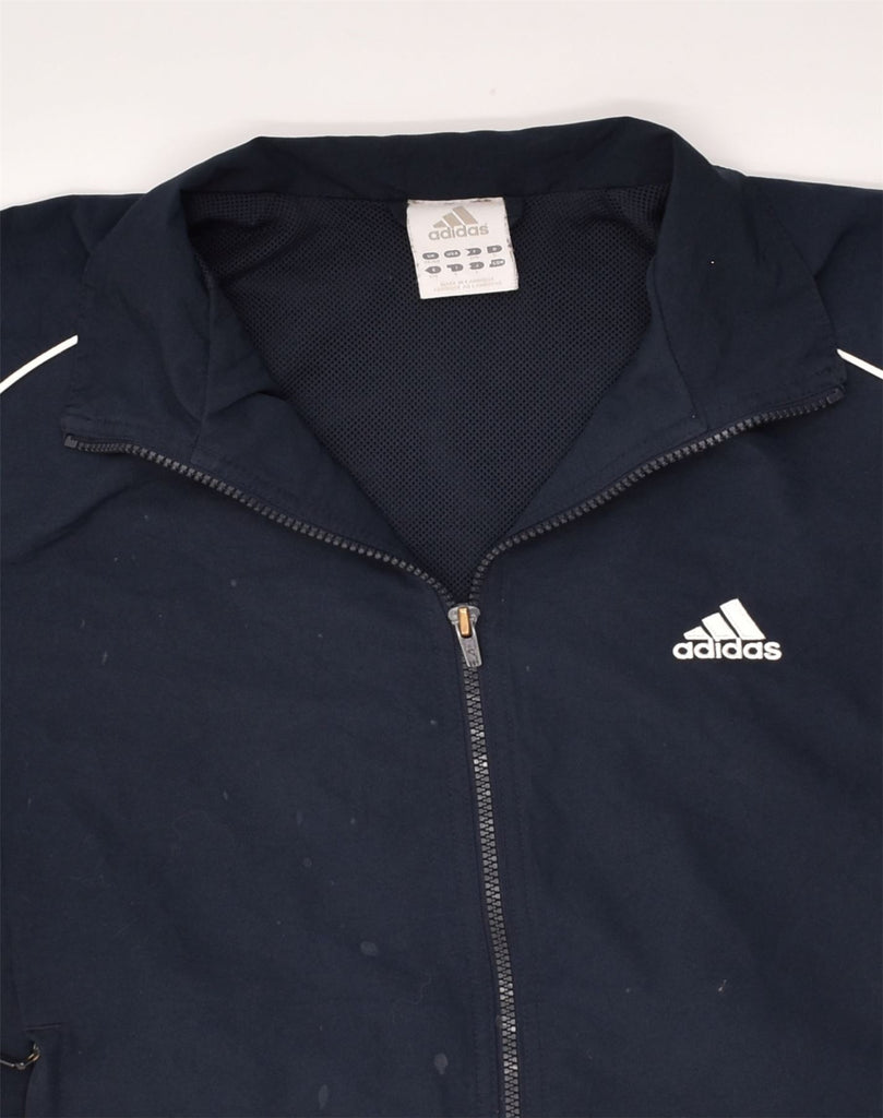 ADIDAS Mens Tracksuit Top Jacket UK 38/40 Medium Navy Blue Polyester | Vintage Adidas | Thrift | Second-Hand Adidas | Used Clothing | Messina Hembry 