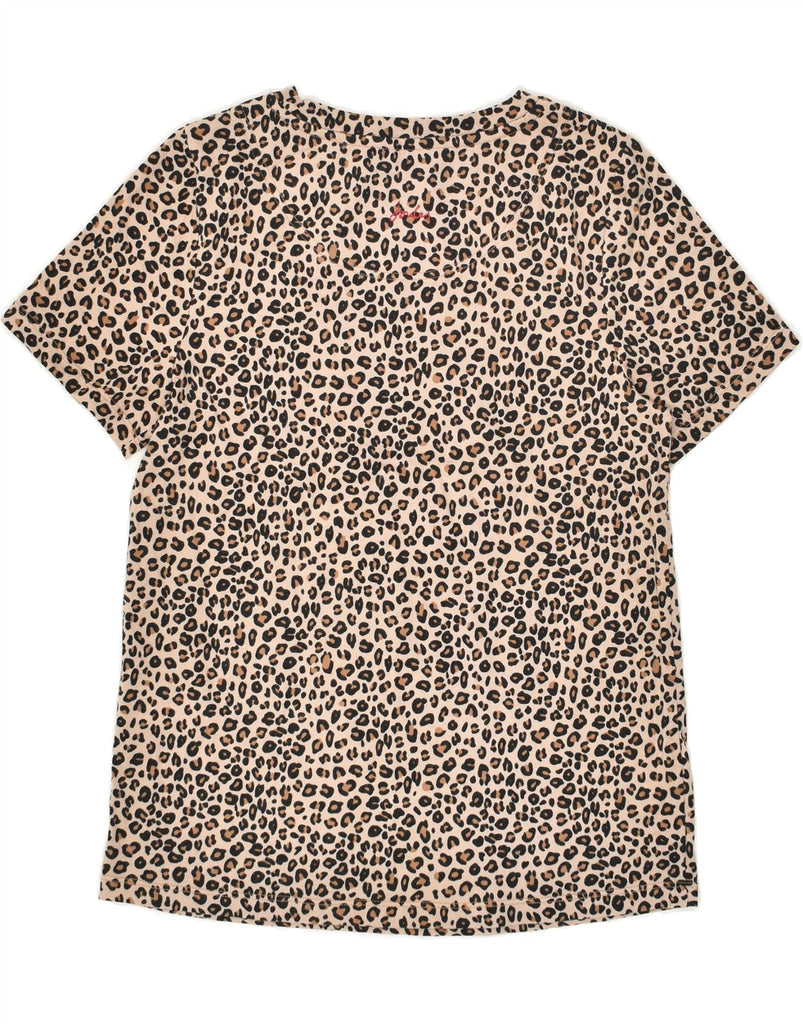 JOULES Womens T-Shirt Top UK 10 Small Brown Animal Print Cotton | Vintage Joules | Thrift | Second-Hand Joules | Used Clothing | Messina Hembry 