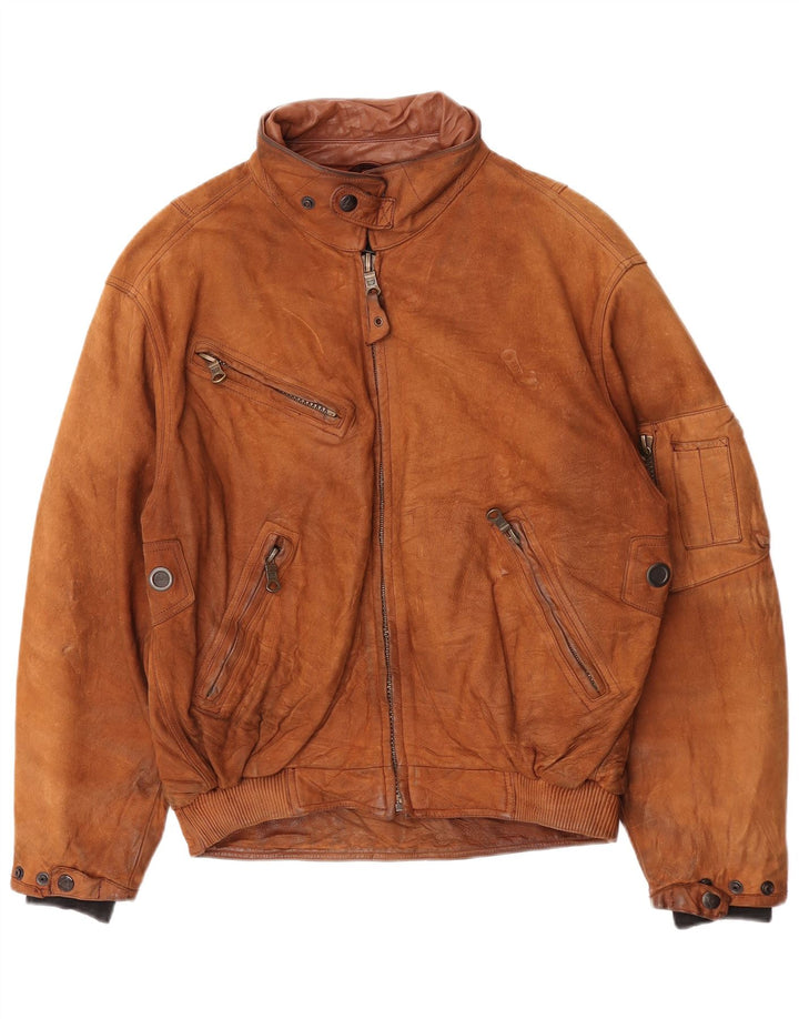 Dainese Mens Loose Fit Leather Jacket IT 50 Medium Brown Leather