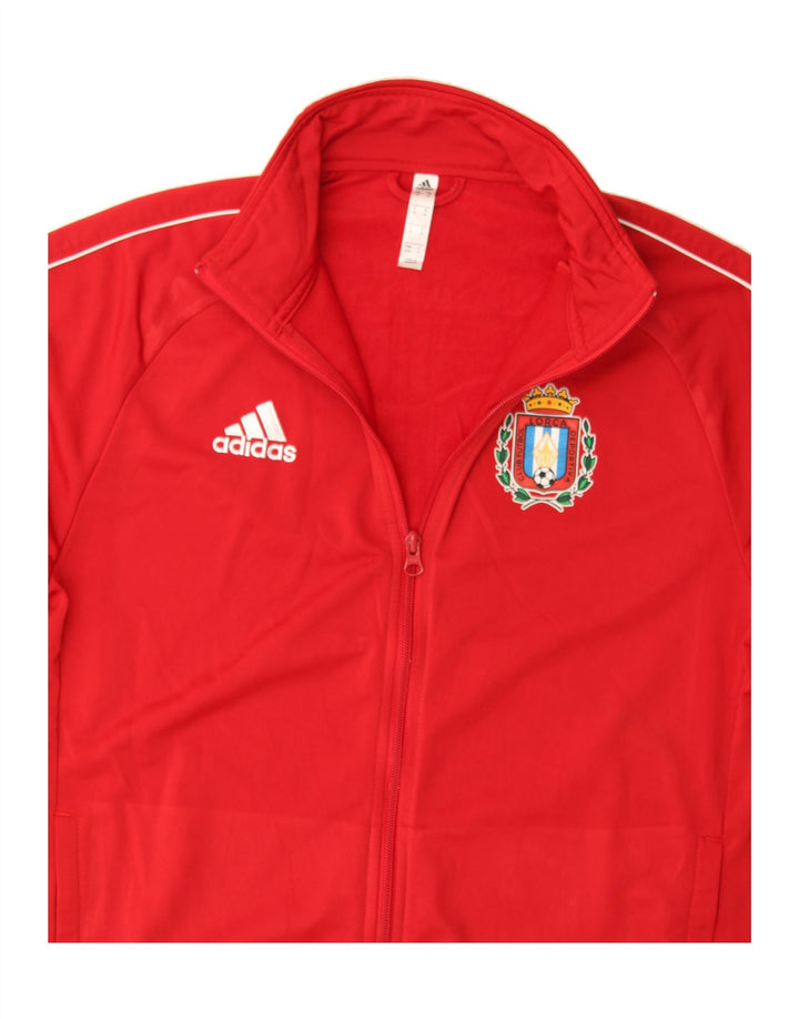 ADIDAS Mens Graphic Tracksuit Top Jacket Medium Red Polyester Vintage Adidas and Second-Hand Adidas from Messina Hembry 