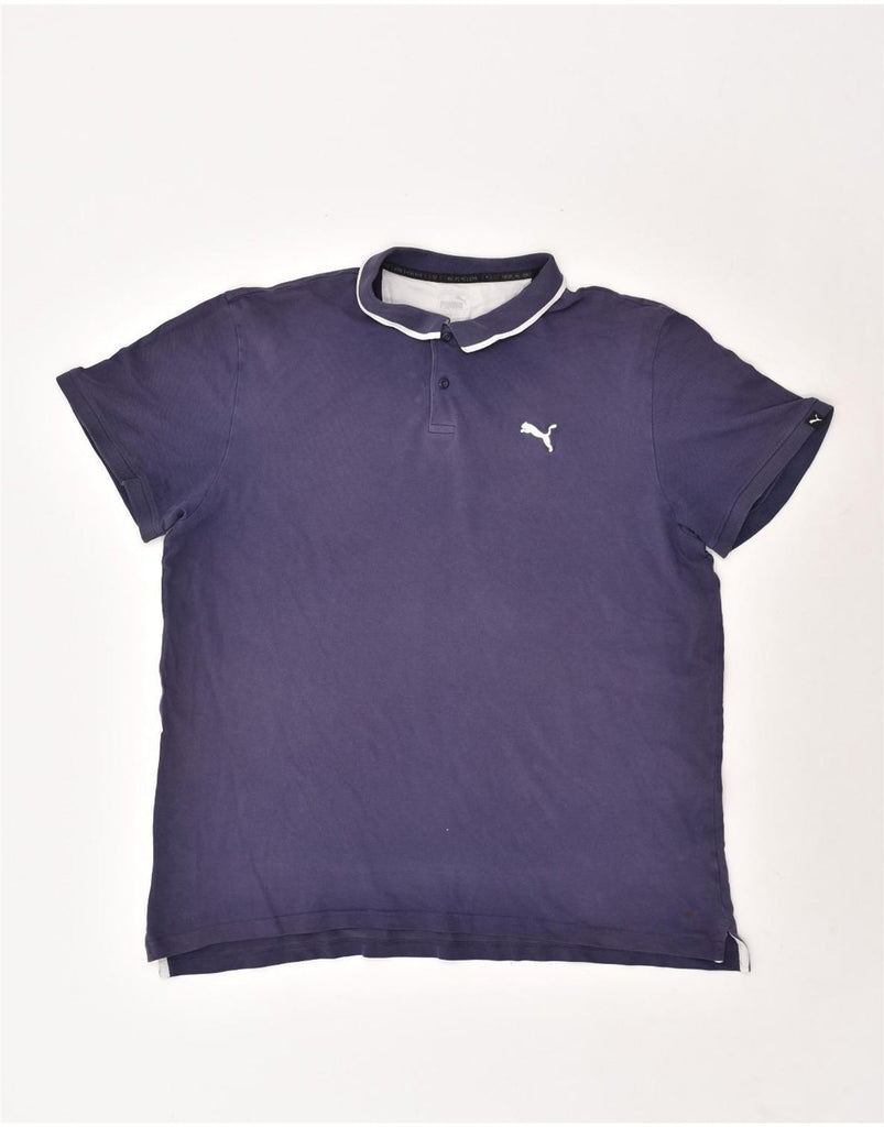 PUMA Mens Polo Shirt 2XL Navy Blue Cotton | Vintage Puma | Thrift | Second-Hand Puma | Used Clothing | Messina Hembry 