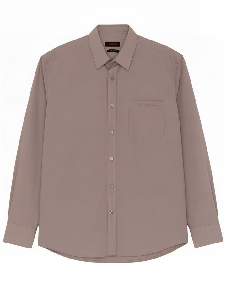 Pierre Cardin Mens Regular Fit Shirt Large Grey Polyester