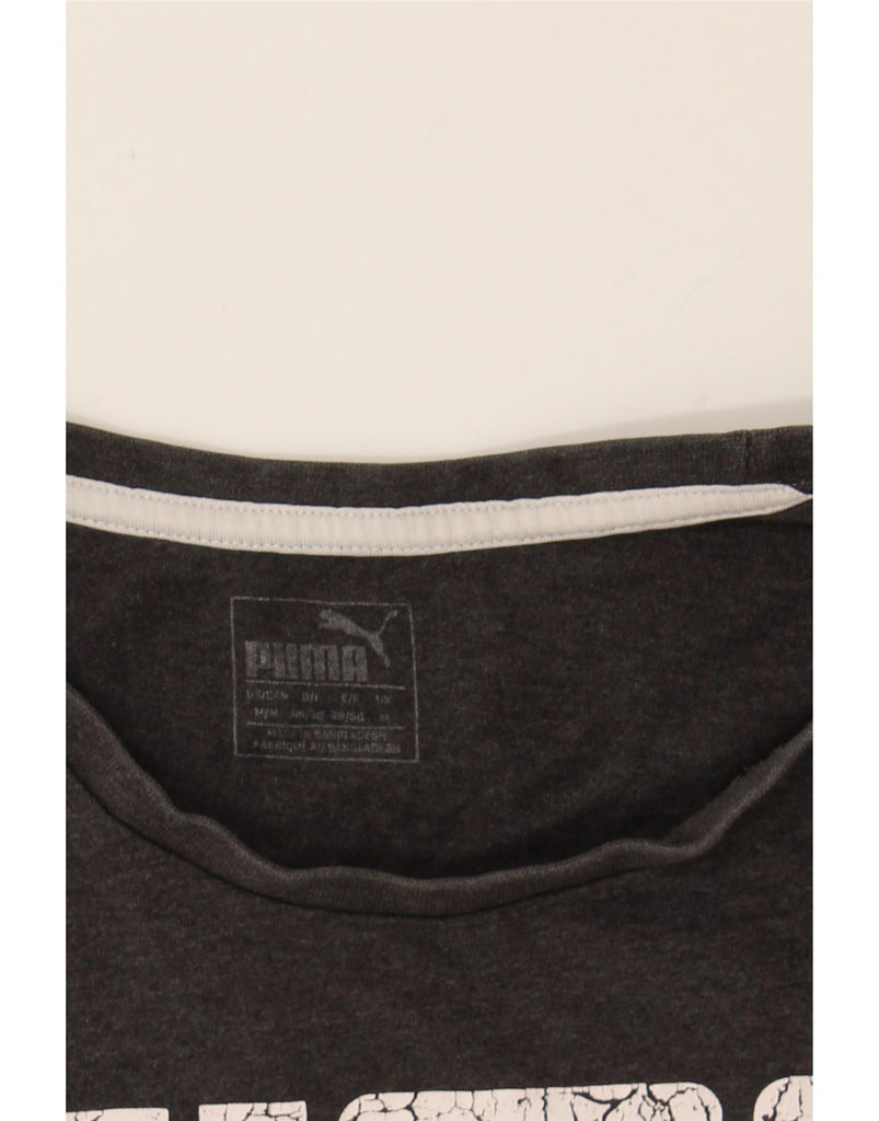 PUMA Mens Graphic T-Shirt Top Medium Grey Cotton Vintage Puma and Second-Hand Puma from Messina Hembry 