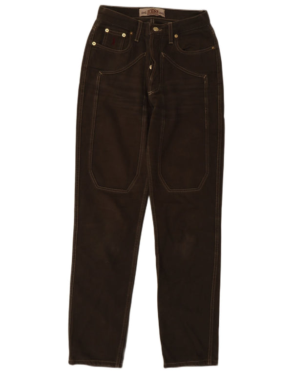 Jeckerson Womens Tapered Casual Trousers IT 42 Medium W27 L30 Khaki Cotton