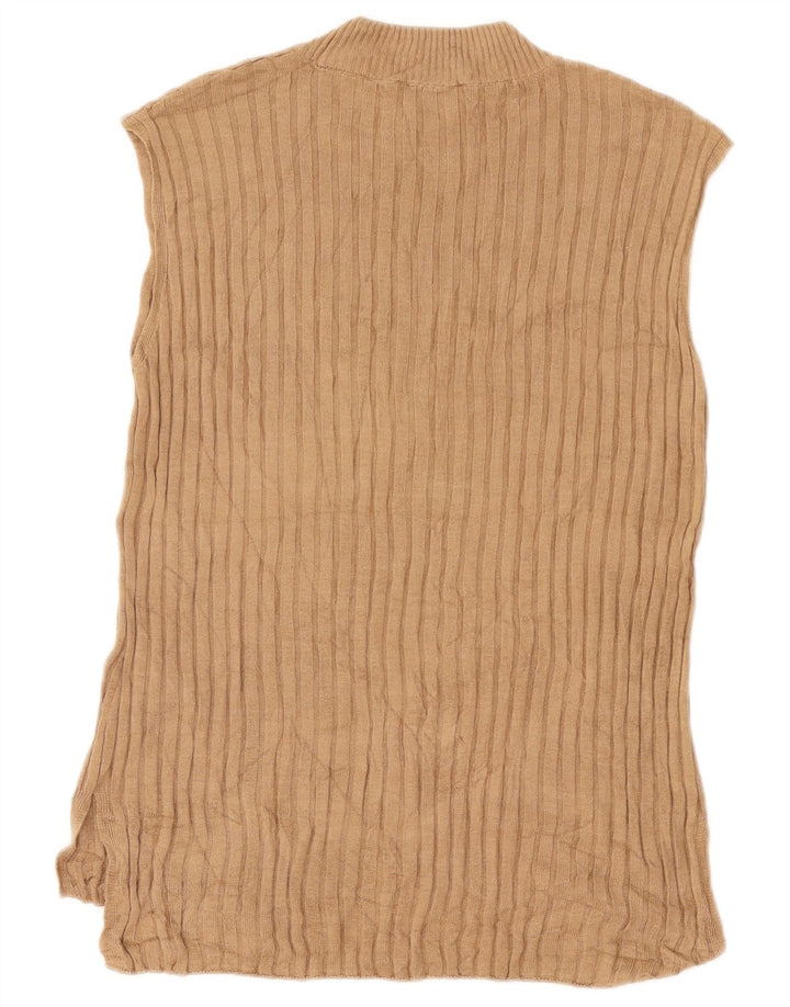 Marks & Spencer Womens Oversized Vest Tank Top UK 10 Small Brown Viscose
