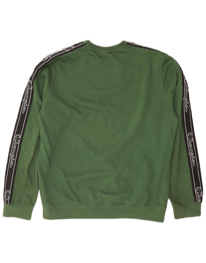 Champion Mens Graphic Sweatshirt Jumper Medium Green Cotton