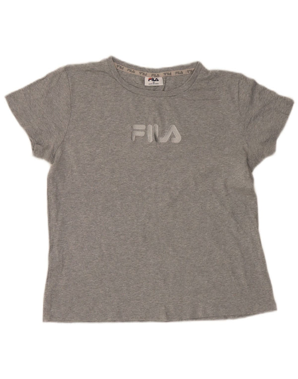 Fila Girls Graphic Top Long Sleeve 11-12 Years Grey Cotton