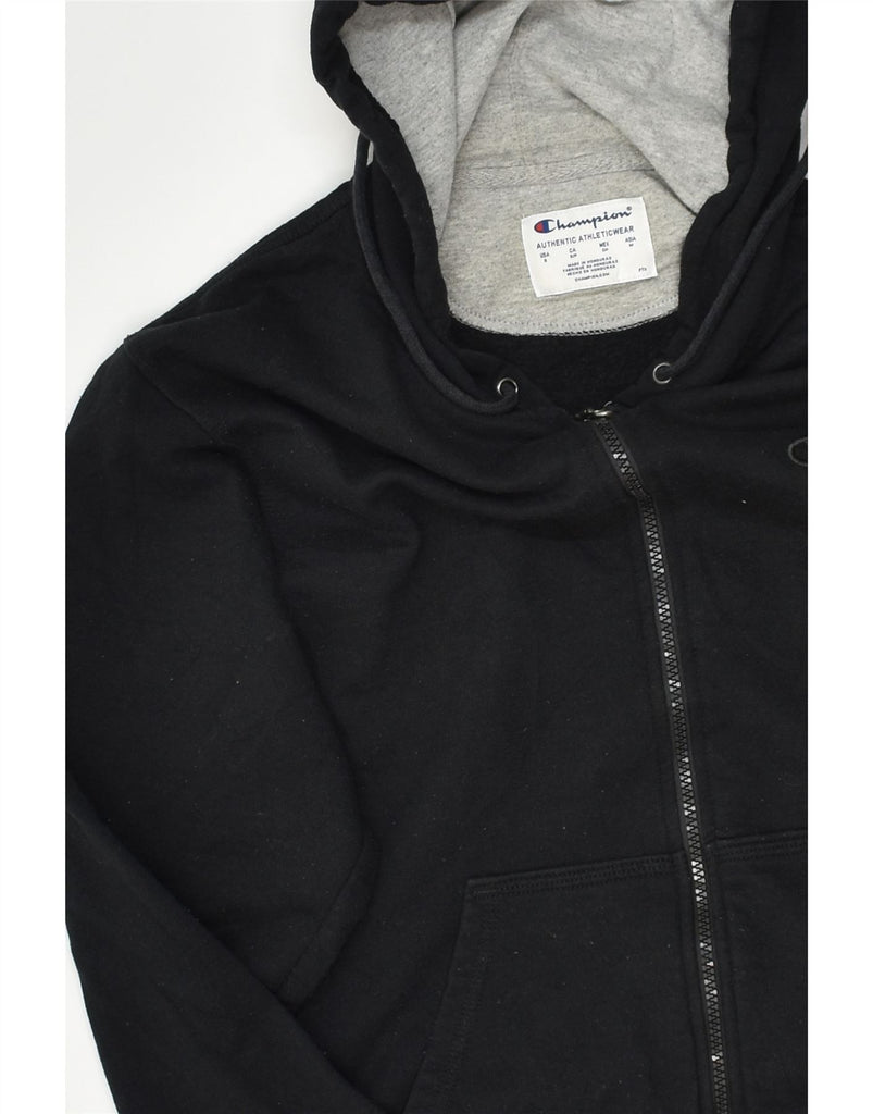 CHAMPION Mens Zip Hoodie Sweater Small Black Cotton | Vintage Champion | Thrift | Second-Hand Champion | Used Clothing | Messina Hembry 