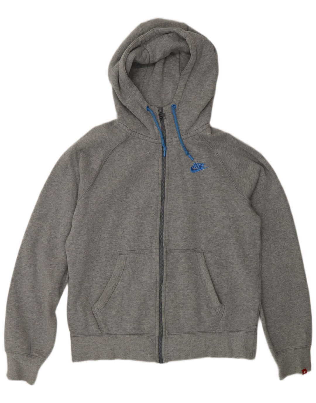 Nike Mens Zip Hoodie Sweater Medium Grey Cotton