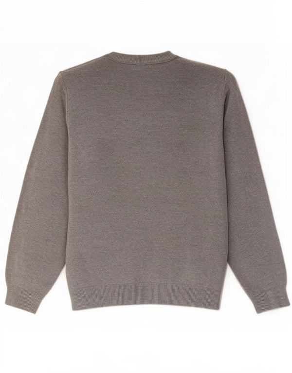 Marks & Spencer Mens Boat Neck Jumper Sweater Large Grey Cotton