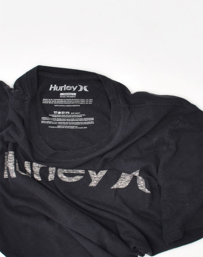 HURLEY Mens Graphic T-Shirt Top Small Black Cotton | Vintage Hurley | Thrift | Second-Hand Hurley | Used Clothing | Messina Hembry 