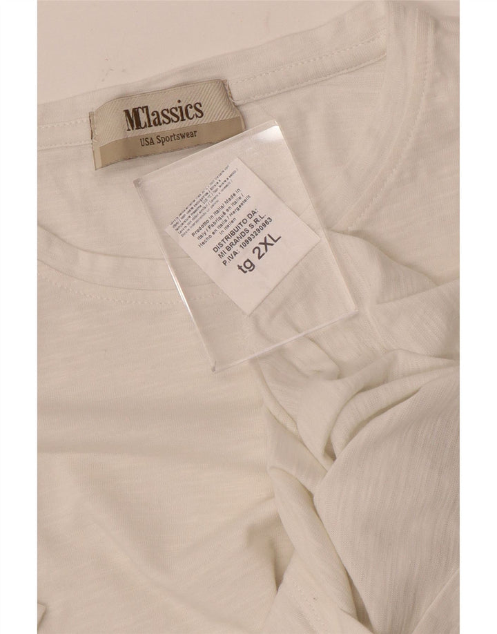 Marlboro Classics Mens T-Shirt Top 2XL White Cotton