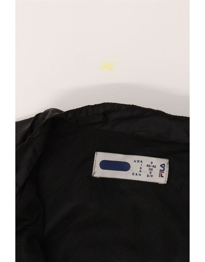 FILA Womens Tracksuit Top Jacket UK 10 Small Black Polyamide Vintage Fila and Second-Hand Fila from Messina Hembry 