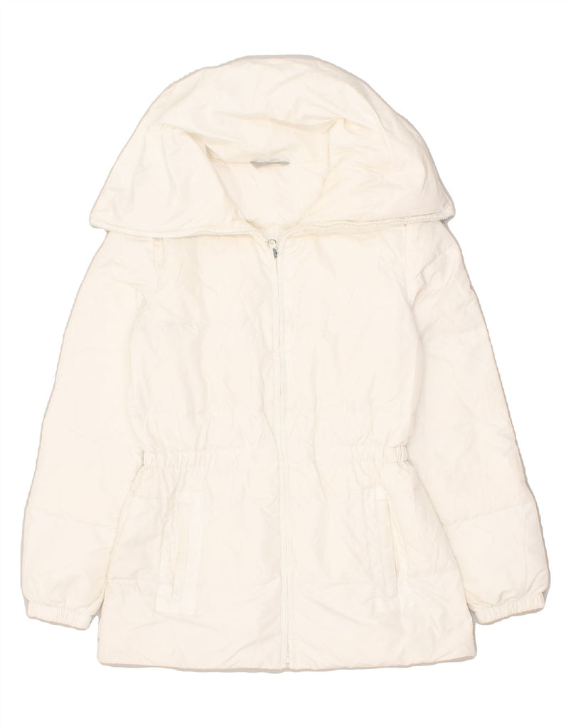 STEFANEL Womens Padded Jacket UK 14 Medium Off White Polyester | Vintage Stefanel | Thrift | Second-Hand Stefanel | Used Clothing | Messina Hembry 