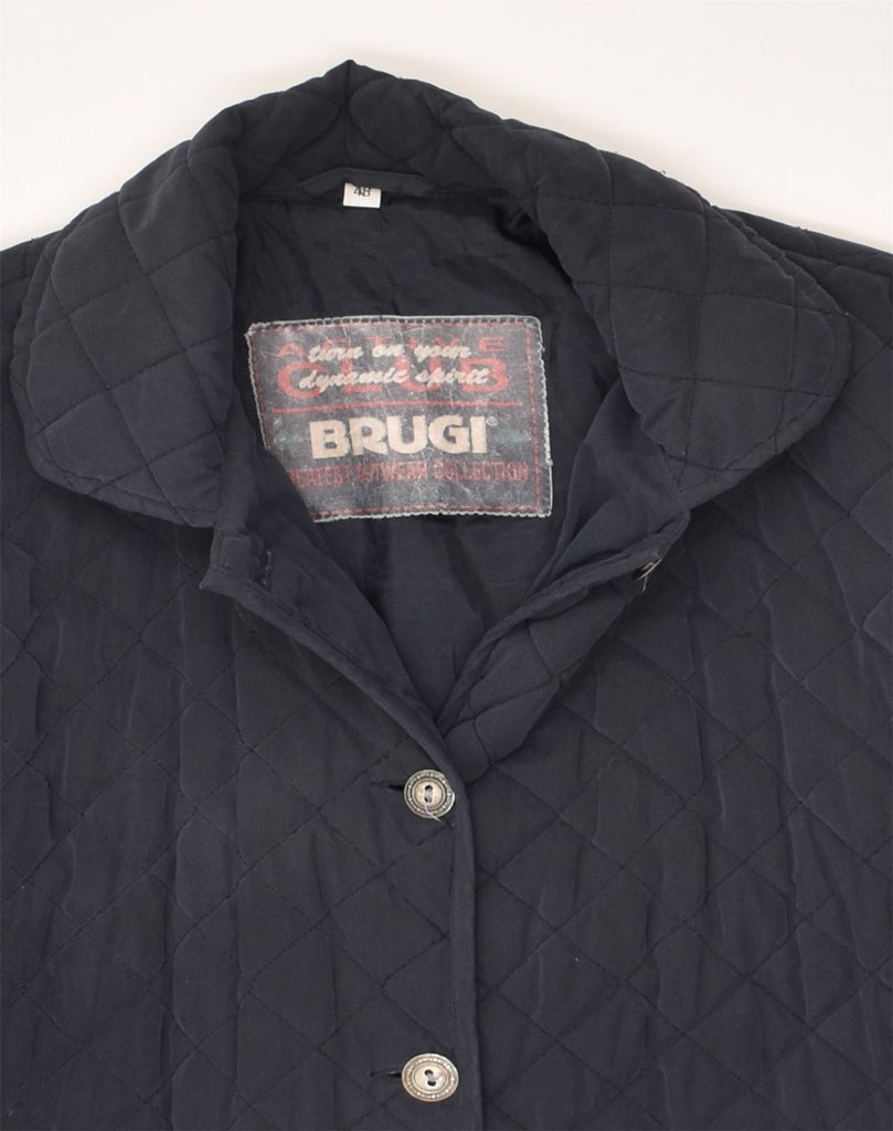 BRUGI Womens Quilted Jacket EU 48 2XL Black Polyester | Vintage Brugi | Thrift | Second-Hand Brugi | Used Clothing | Messina Hembry 