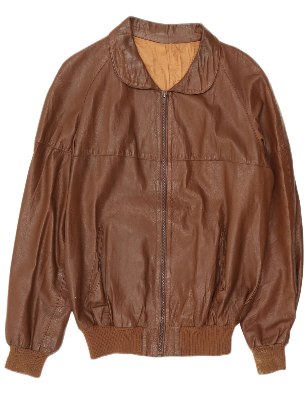 Vintage Mens Leather Jacket UK 38 Medium Brown