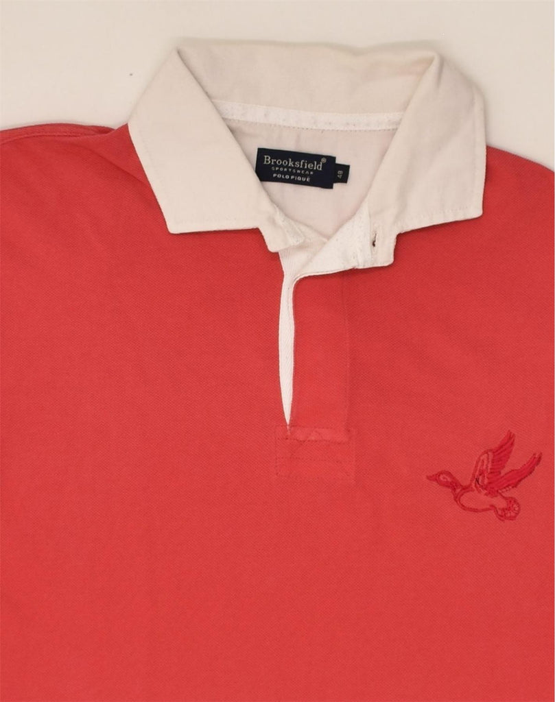 BROOKSFIELD Mens Polo Shirt IT 48 Small Red Cotton | Vintage Brooksfield | Thrift | Second-Hand Brooksfield | Used Clothing | Messina Hembry 