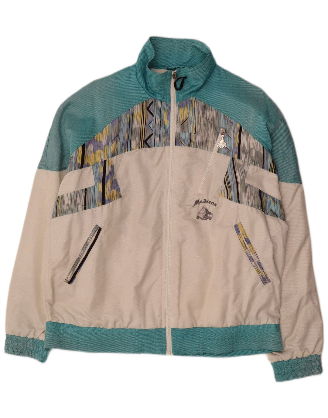 Madison Womens Tracksuit Top Jacket EU 40 Medium White Colourblock
