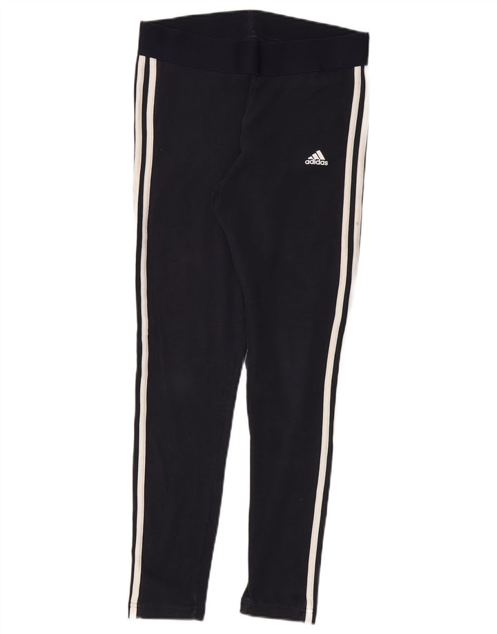 Adidas Womens Regular Fit Leggings UK 12/14 Medium Black Cotton