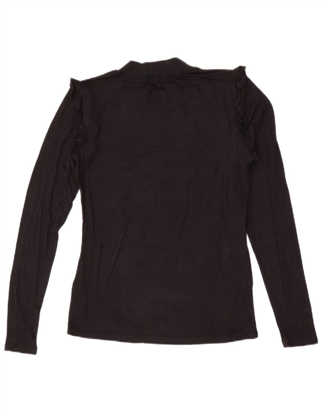 Guess Womens Graphic Top Long Sleeve UK 10 Small Black Viscose