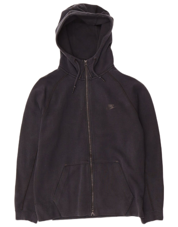 Nike Mens Zip Hoodie Sweater Medium Black Cotton