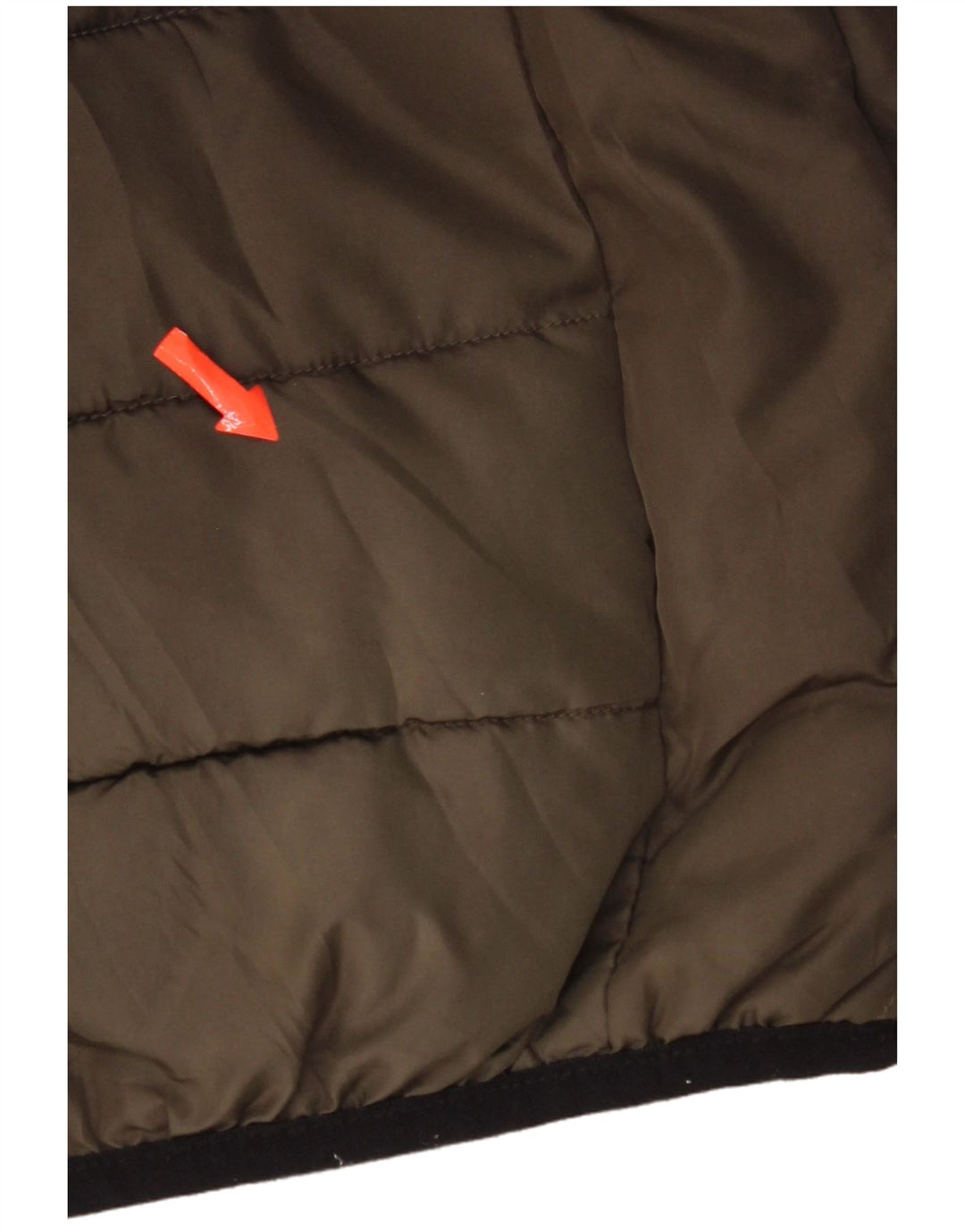 Champion Mens Hooded Padded Jacket UK 38 Medium Khaki Polyester