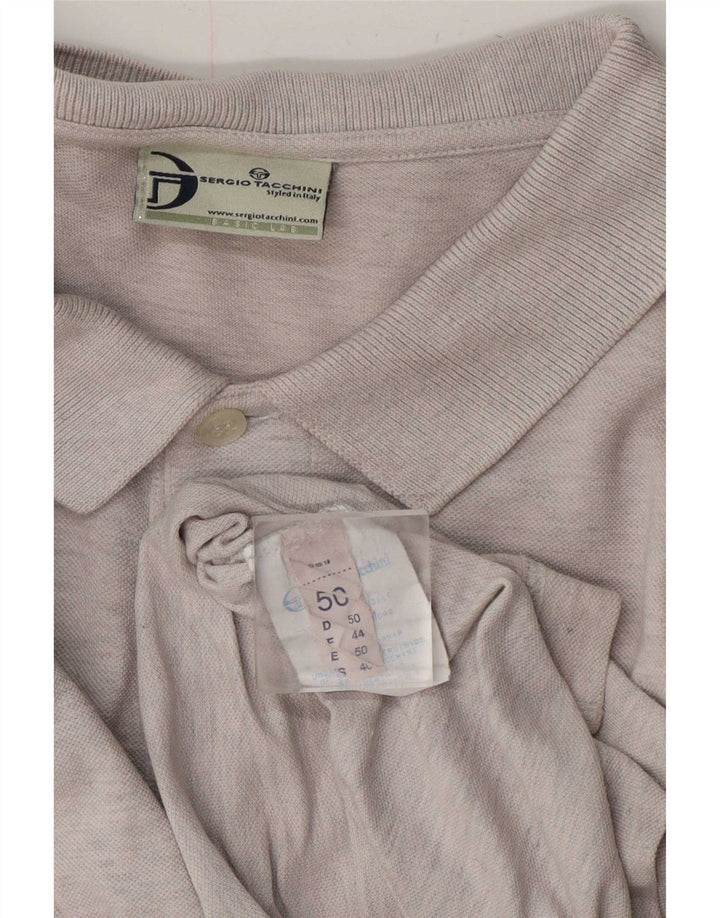 Sergio Tacchini Mens Polo Shirt IT 50 Medium Grey Cotton