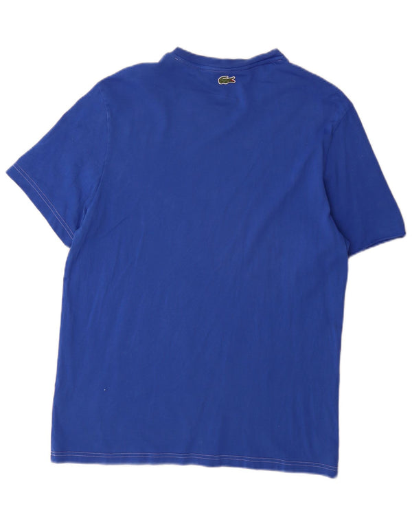 Lacoste Mens Regular Fit Graphic T-Shirt Top Size 5 Large Blue Cotton