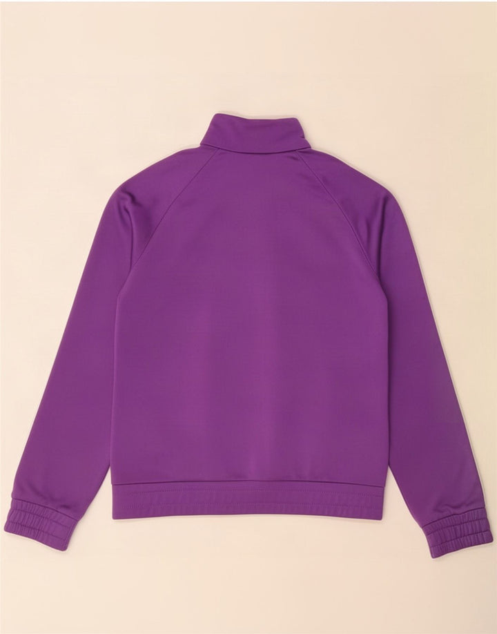 Adidas Girls Tracksuit Top Jacket 11-12 Years Purple Polyester