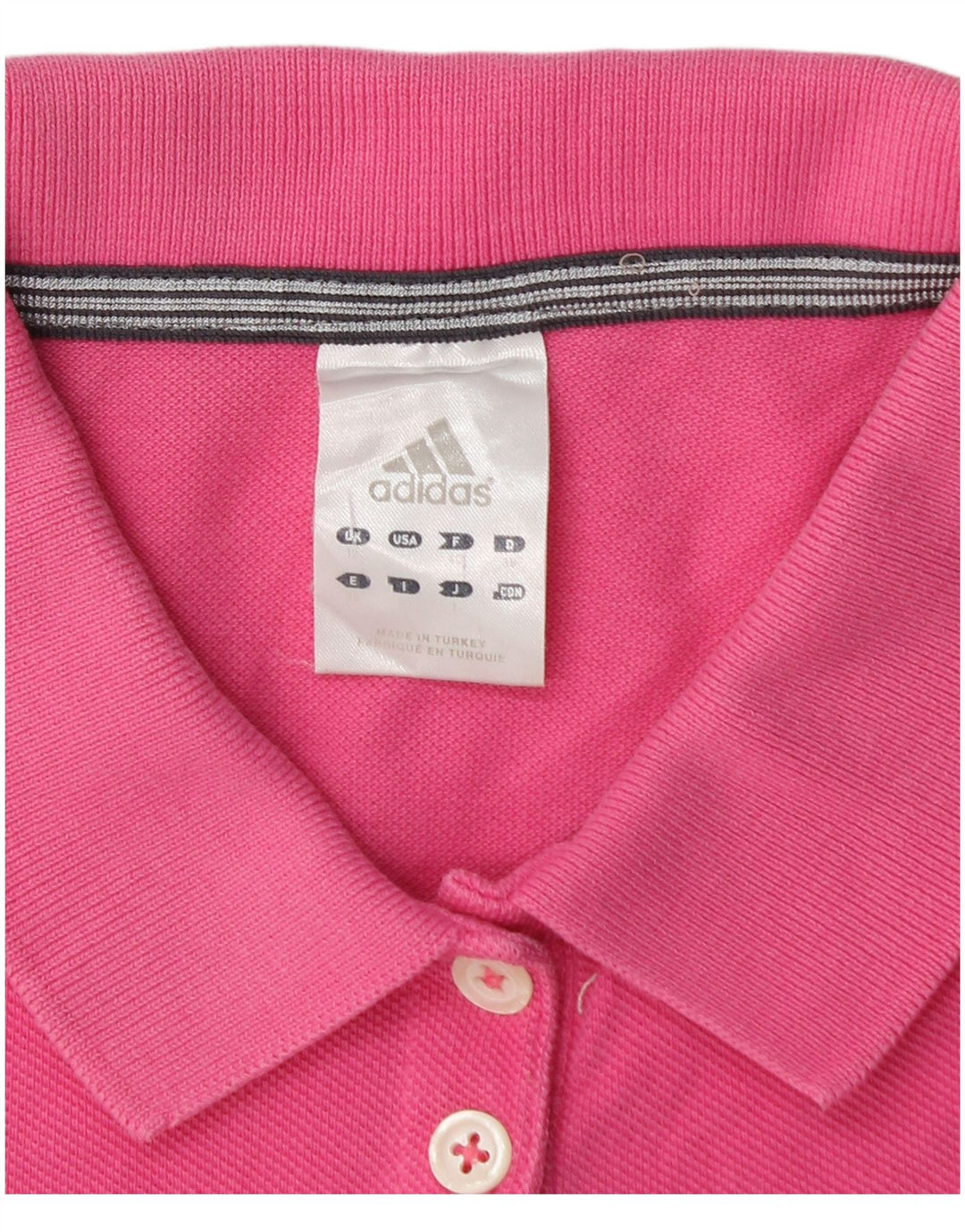 Adidas Womens Polo Shirt UK 12 Medium Pink Cotton