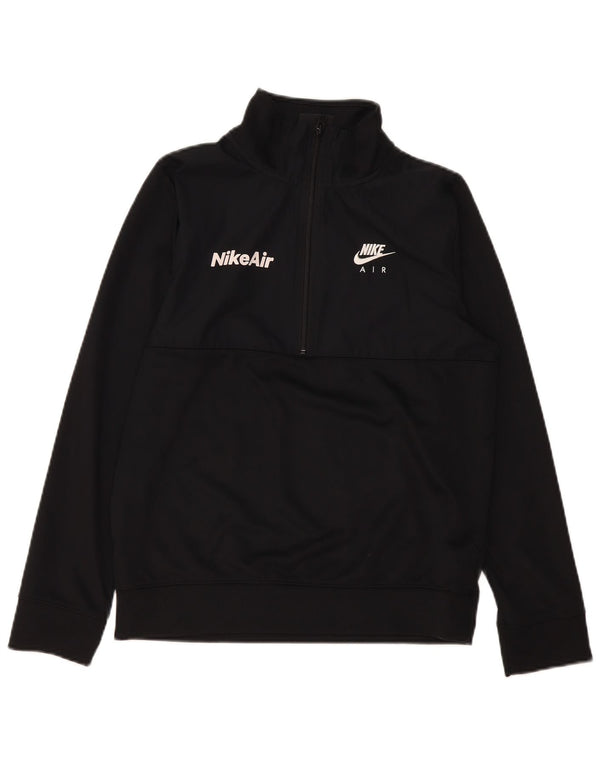 Nike Boys Standard Zip Neck Sweatshirt Jumper 13-14 Years XL Black