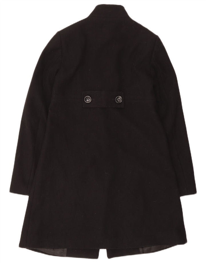 Benetton Womens Overcoat IT 40 Small Black Acetate
