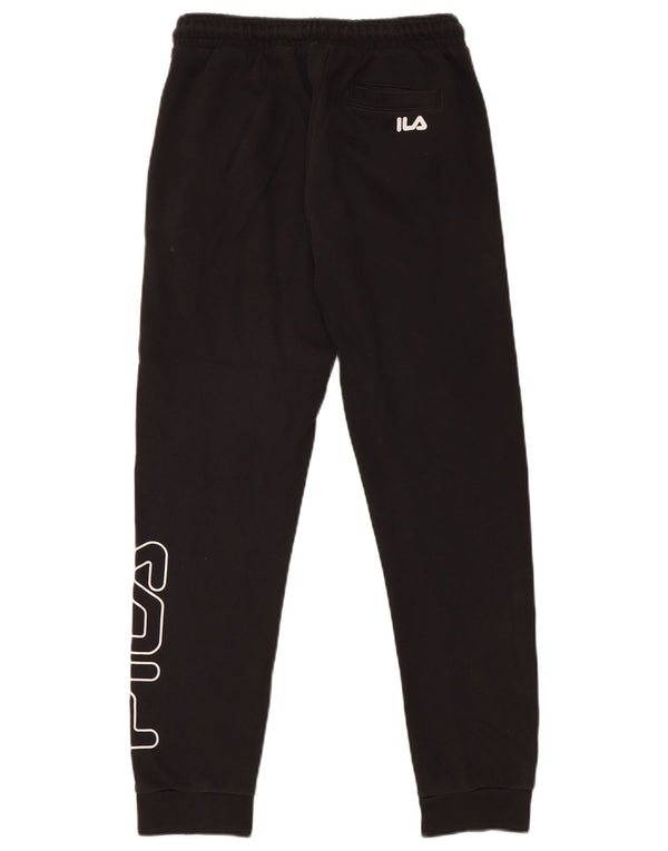 Fila Boys Graphic Tracksuit Trousers Joggers 11-12 Years  Black Cotton