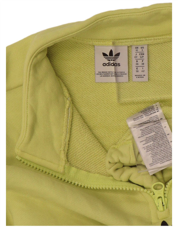 ADIDAS Womens Oversized Crop Graphic Sweatshirt Jumper UK 10 Small Green