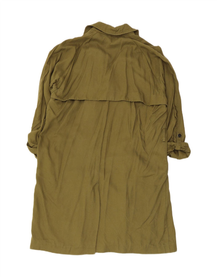 Topshop Womens Oversized Trench Coat UK 12 Medium Khaki Lyocell