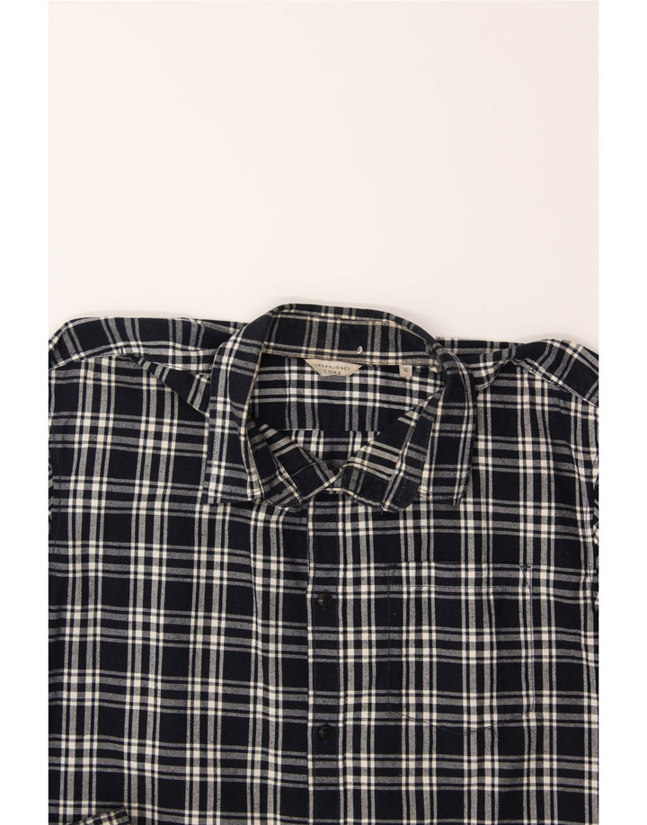 JACK & JONES Mens Core Regular Fit Flannel Shirt XL Black Check Cotton Vintage Jack & Jones and Second-Hand Jack & Jones from Messina Hembry 