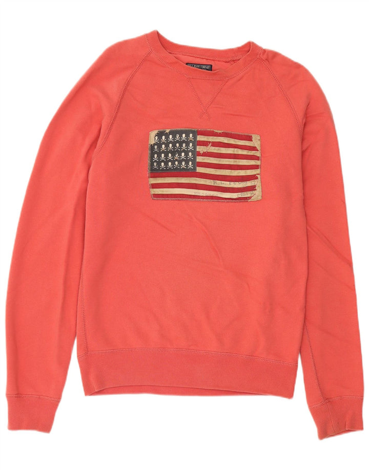 Ralph Lauren Mens Graphic Sweatshirt Jumper Small Pink Cotton
