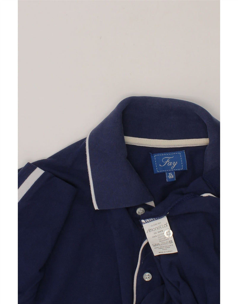 FAY Boys Polo Shirt 13-14 Years Navy Blue Cotton Vintage Fay and Second-Hand Fay from Messina Hembry 