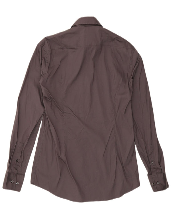 Hugo Boss Mens Slim Fit Shirt Size 37 14 1/2 Small Grey Cotton