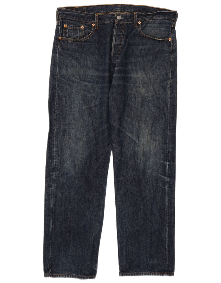Levi's Mens 501 Straight Jeans W38 L30 Navy Blue Cotton