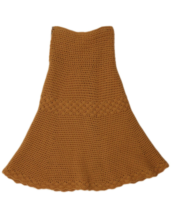 Vintage Womens Crochet A-Line Skirt W24 XS Beige